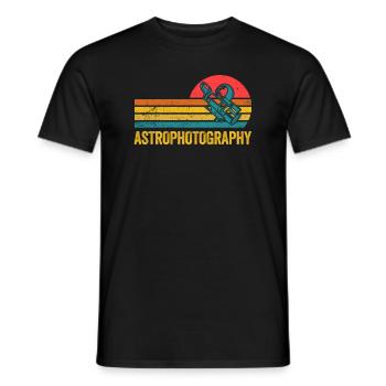 Astronomy Astrophotographer Stargazing - Men's T-Shirt - black - Front - AI Model Male 178 light (178cm)