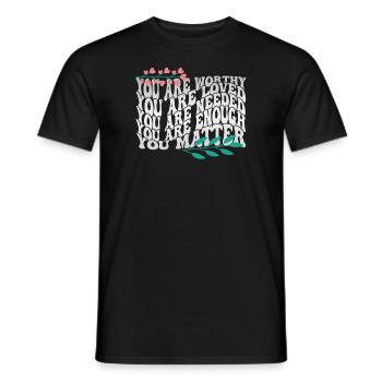 Depression and Bipolar Awareness: - Men's T-Shirt - black - Front - AI Model Male 178 light (178cm)