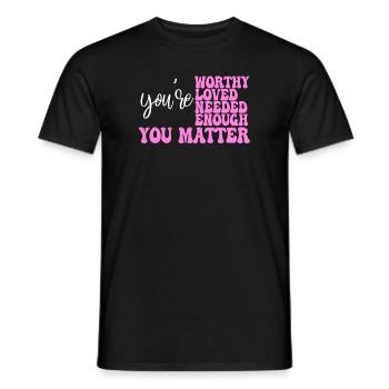 Dépression et conscience bipolaire : - T-shirt homme - noir - Devant - AI Model Male 178 light (178cm)
