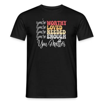 Dépression et conscience bipolaire : - T-shirt homme - noir - Devant - AI Model Male 178 light (178cm)