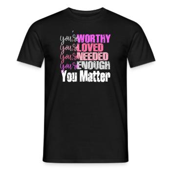 Dépression et conscience bipolaire : - T-shirt homme - noir - Devant - AI Model Male 178 light (178cm)