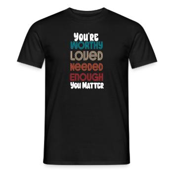 Depression and Bipolar Awareness: - Men's T-Shirt - black - Front - AI Model Male 178 light (178cm)