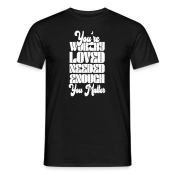 Dépression et conscience bipolaire : - T-shirt homme - noir - Devant - AI Model Male 178 light (178cm)
