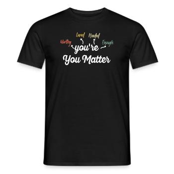 Dépression et conscience bipolaire : - T-shirt homme - noir - Devant - AI Model Male 178 light (178cm)