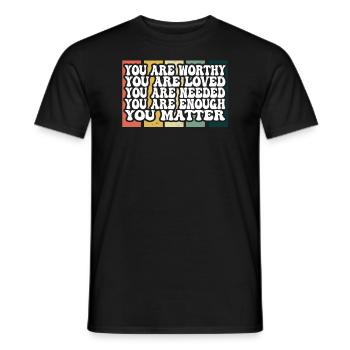 Depression and Bipolar Awareness: - Men's T-Shirt - black - Front - AI Model Male 178 light (178cm)