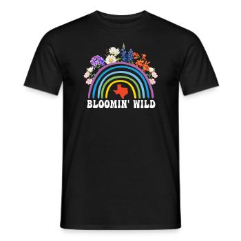 Wildflower Fields Wildflowers Bluebonnet - Men's T-Shirt - black - Front - AI Model Male 178 light (178cm)