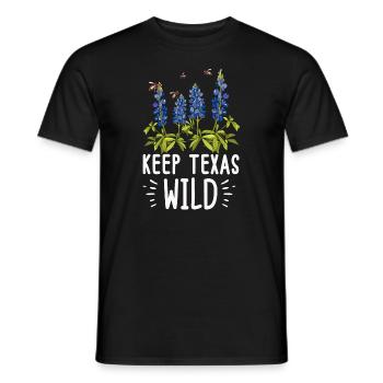 Wildflower Fields Wildflowers Bluebonnet - Men's T-Shirt - black - Front - AI Model Male 178 light (178cm)