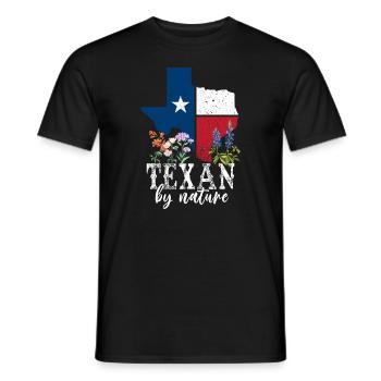 Wildflower Fields Wildflowers Bluebonnet - Men's T-Shirt - black - Front - AI Model Male 178 light (178cm)
