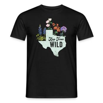 Wildflower Fields Wildflowers Bluebonnet - Men's T-Shirt - black - Front - AI Model Male 178 light (178cm)