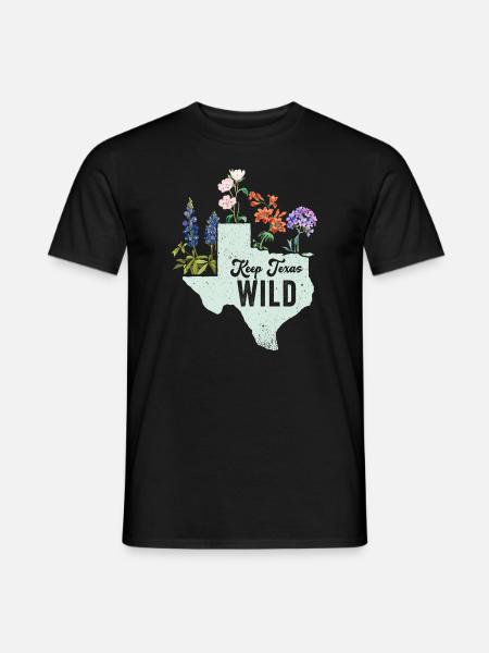 Wildflower Fields Wildflowers Bluebonnet - Men's T-Shirt - black
