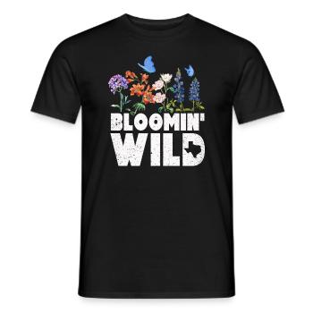 Wildflower Fields Wildflowers Bluebonnet - Men's T-Shirt - black - Front - AI Model Male 178 light (178cm)