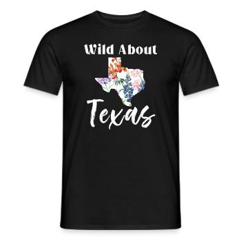 Wildflower Fields Wildflowers Bluebonnet - Men's T-Shirt - black - Front - AI Model Male 178 light (178cm)