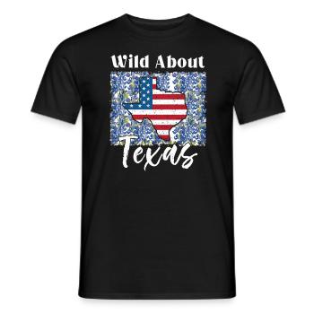 Wildflower Fields Wildflowers Bluebonnet - Men's T-Shirt - black - Front - AI Model Male 178 light (178cm)