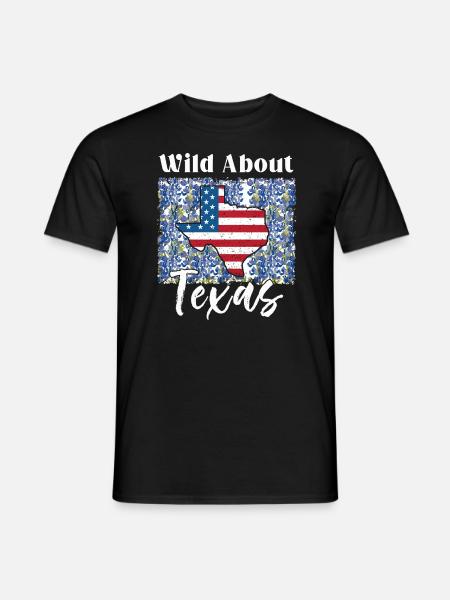 Wildflower Fields Wildflowers Bluebonnet - Men's T-Shirt - black