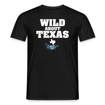 Wildflower Fields Wildflowers Bluebonnet - Men's T-Shirt - black - Front - AI Model Male 178 light (178cm)