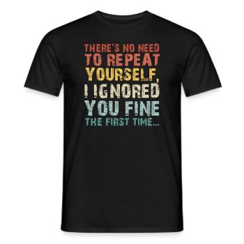 Il n’est pas nécessaire de vous répéter - T-shirt homme - noir - Devant - AI Model Male 178 light (178cm)