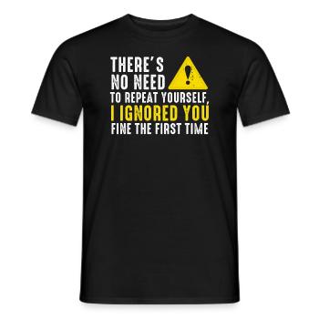 Il n’est pas nécessaire de vous répéter - T-shirt homme - noir - Devant - AI Model Male 178 light (178cm)
