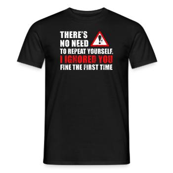 Il n’est pas nécessaire de vous répéter - T-shirt homme - noir - Devant - AI Model Male 178 light (178cm)