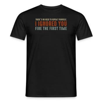 Il n’est pas nécessaire de vous répéter - T-shirt homme - noir - Devant - AI Model Male 178 light (178cm)