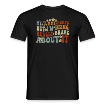 Mein Bauch tut weh, aber ich bin wirklich - Männer T-Shirt - Schwarz - Vorne - AI Model Male 178 light (178cm)