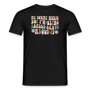Mein Bauch tut weh, aber ich bin wirklich - Männer T-Shirt - Schwarz - Vorne - AI Model Male 178 light (178cm)