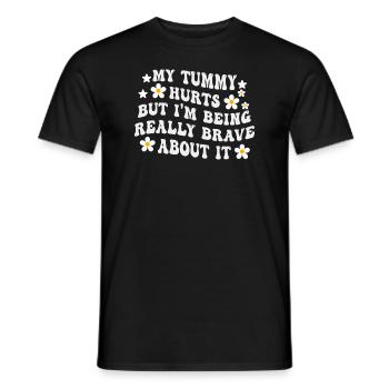 Mein Bauch tut weh, aber ich bin wirklich - Männer T-Shirt - Schwarz - Vorne - AI Model Male 178 light (178cm)