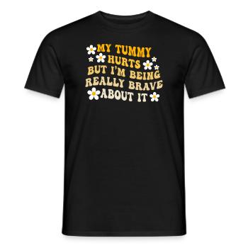 Mein Bauch tut weh, aber ich bin wirklich - Männer T-Shirt - Schwarz - Vorne - AI Model Male 178 light (178cm)