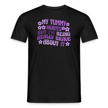 Mein Bauch tut weh, aber ich bin wirklich - Männer T-Shirt - Schwarz - Vorne - AI Model Male 178 light (178cm)