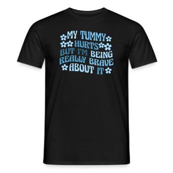 Mein Bauch tut weh, aber ich bin wirklich - Männer T-Shirt - Schwarz - Vorne - AI Model Male 178 light (178cm)