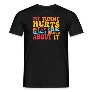 Mein Bauch tut weh, aber ich bin wirklich - Männer T-Shirt - Schwarz - Vorne - AI Model Male 178 light (178cm)