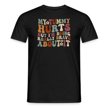 Mein Bauch tut weh, aber ich bin wirklich - Männer T-Shirt - Schwarz - Vorne - AI Model Male 178 light (178cm)