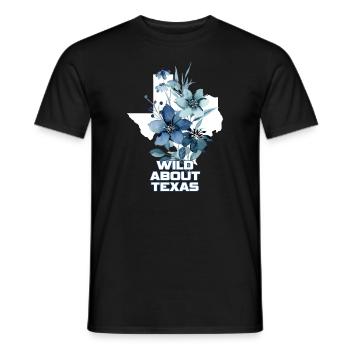 Wildflower Fields Wildflowers Bluebonnet - Men's T-Shirt - black - Front - AI Model Male 178 light (178cm)