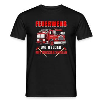 Feuerwehrmann Sprüche lustig - Männer T-Shirt - Schwarz - Vorne - AI Model Male 178 light (178cm)