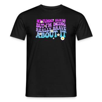 Mein Bauch tut weh, aber ich bin wirklich - Männer T-Shirt - Schwarz - Vorne - AI Model Male 178 light (178cm)