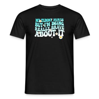 Mein Bauch tut weh, aber ich bin wirklich - Männer T-Shirt - Schwarz - Vorne - AI Model Male 178 light (178cm)