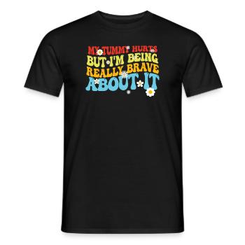 Mein Bauch tut weh, aber ich bin wirklich - Männer T-Shirt - Schwarz - Vorne - AI Model Male 178 light (178cm)