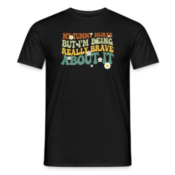 Mein Bauch tut weh, aber ich bin wirklich - Männer T-Shirt - Schwarz - Vorne - AI Model Male 178 light (178cm)