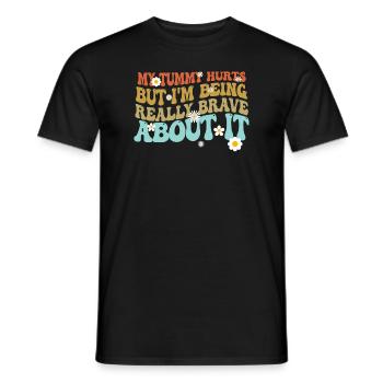 Mein Bauch tut weh, aber ich bin wirklich - Männer T-Shirt - Schwarz - Vorne - AI Model Male 178 light (178cm)