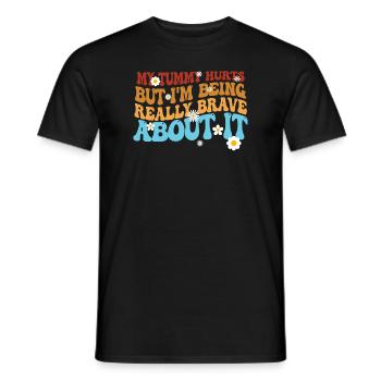 Mein Bauch tut weh, aber ich bin wirklich - Männer T-Shirt - Schwarz - Vorne - AI Model Male 178 light (178cm)