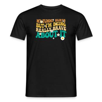 Mein Bauch tut weh, aber ich bin wirklich - Männer T-Shirt - Schwarz - Vorne - AI Model Male 178 light (178cm)