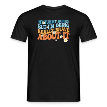 Mein Bauch tut weh, aber ich bin wirklich - Männer T-Shirt - Schwarz - Vorne - AI Model Male 178 light (178cm)