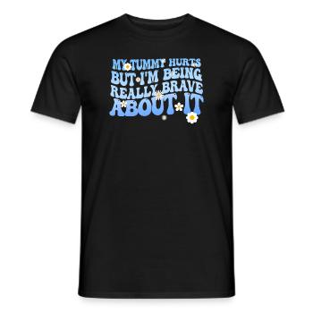 Mein Bauch tut weh, aber ich bin wirklich - Männer T-Shirt - Schwarz - Vorne - AI Model Male 178 light (178cm)