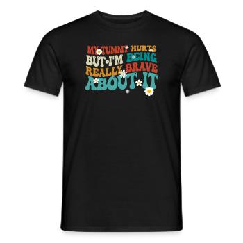 Mein Bauch tut weh, aber ich bin wirklich - Männer T-Shirt - Schwarz - Vorne - AI Model Male 178 light (178cm)