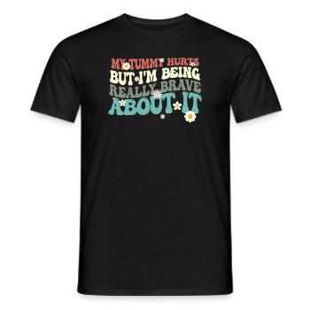 Mein Bauch tut weh, aber ich bin wirklich - Männer T-Shirt - Schwarz - Vorne - AI Model Male 178 light (178cm)
