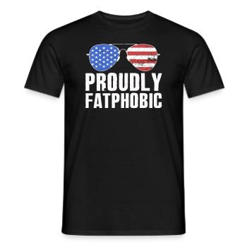 Fièrement grossophobe - T-shirt homme - noir - Devant - AI Model Male 178 light (178cm)