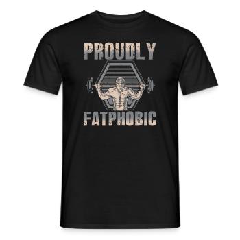 Fièrement grossophobe - T-shirt homme - noir - Devant - AI Model Male 178 light (178cm)