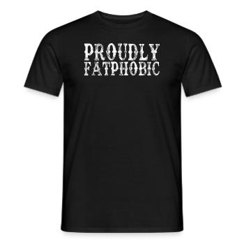 Fièrement grossophobe - T-shirt homme - noir - Devant - AI Model Male 178 light (178cm)