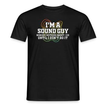 Le gars du son n’est pas un magicien - T-shirt homme - noir - Devant - AI Model Male 178 light (178cm)