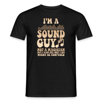 Sound Guy Not A Magician - Men's T-Shirt - black - Front - AI Model Male 178 light (178cm)