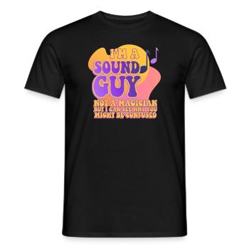 Le gars du son n’est pas un magicien - T-shirt homme - noir - Devant - AI Model Male 178 light (178cm)